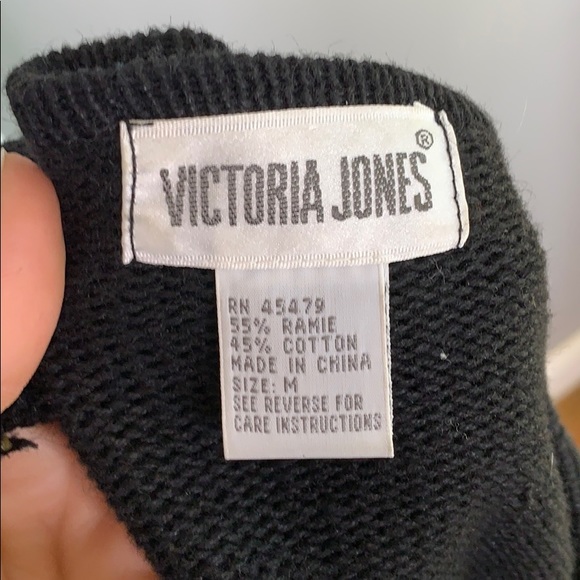 Vintage Black Gold Beaded Embellished Sweater - Picture 7 of 7